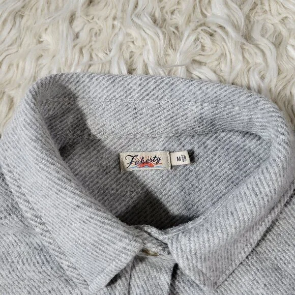 Faherty Legend Sweater Shirt - Fossil Grey Twill - Size M